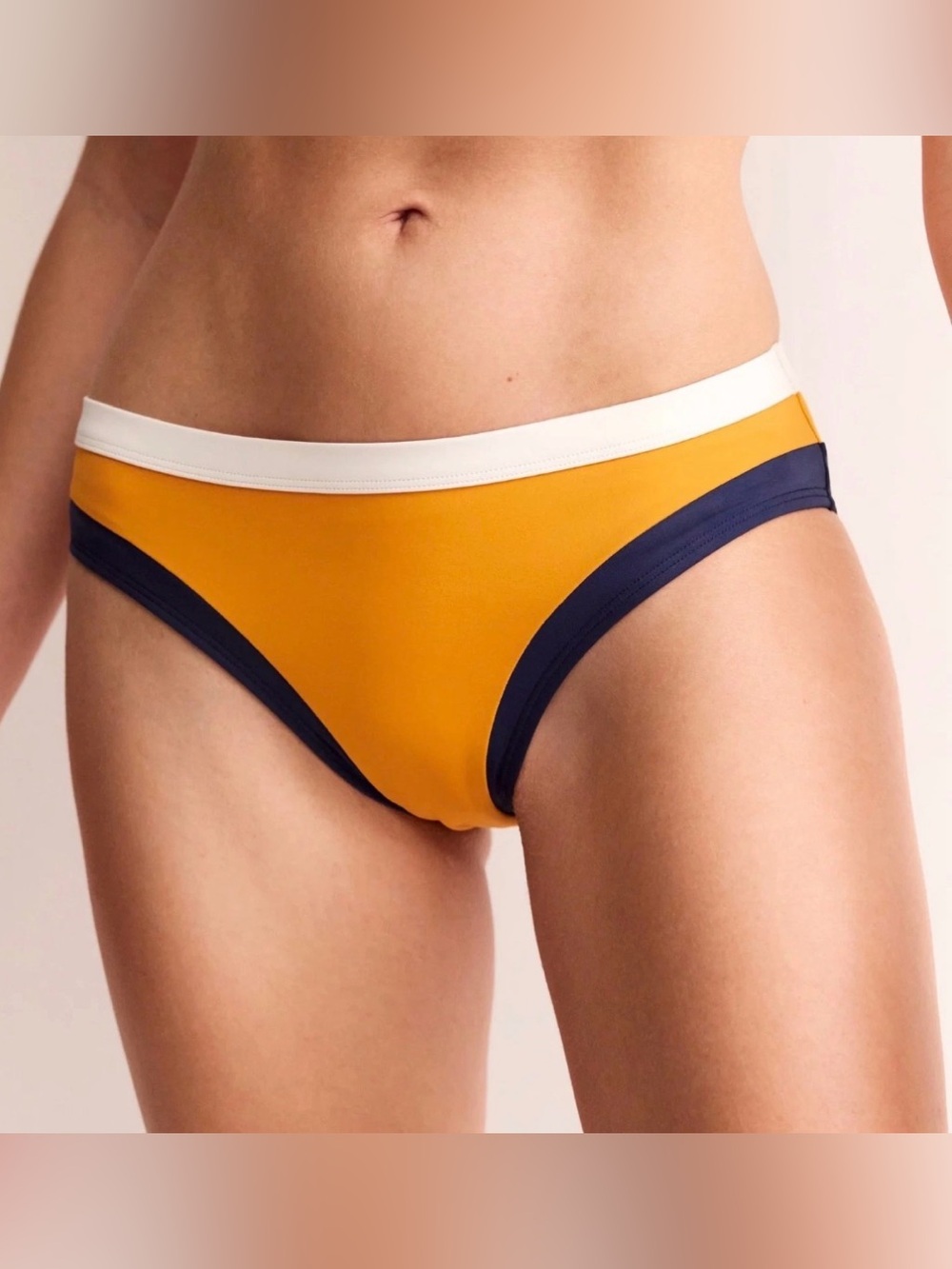 Boden Santorini Bikini Brief Saffron Yellow Sz US 8 Classic Mid Rise Bottoms New